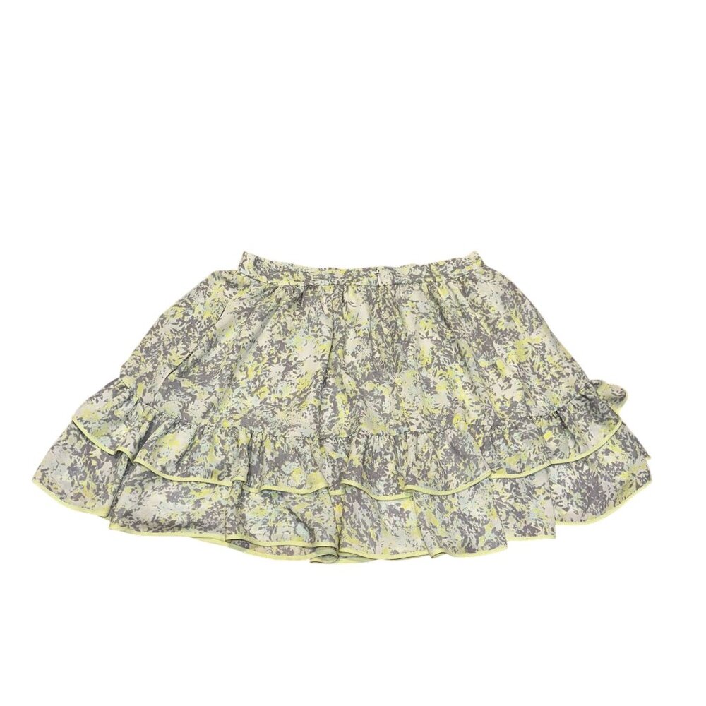 Prose & Poetry Womens Tiered Ruffle Mini Skirt In Multicolor Abstract Print Gree